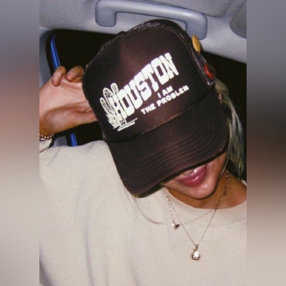 Accessories - Bottom Shelf // Houston I Am the Problem brown trucker hat